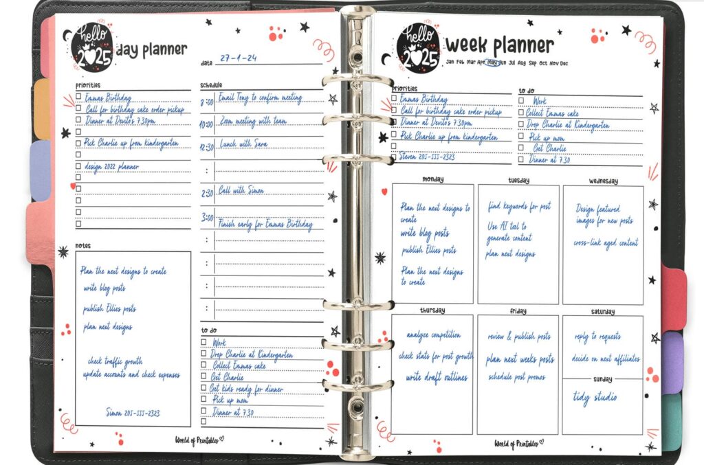 Hello 2025 Cute Planner Set example