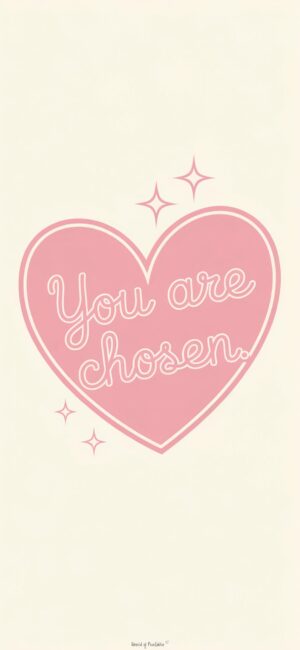 Pink Heart You are Chosen Bible Verse Wallpaper
