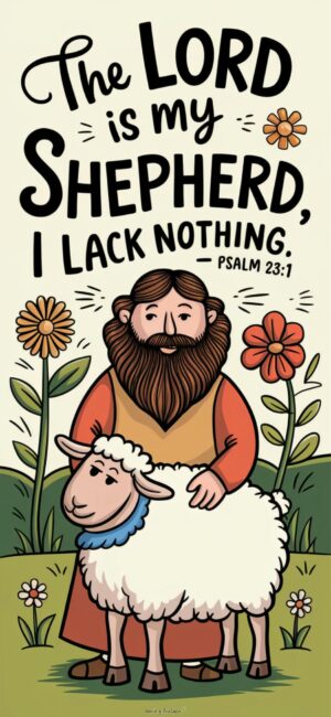 The Lord is My Shepherd, I Lack Nothing Faith-based wallpapers for children