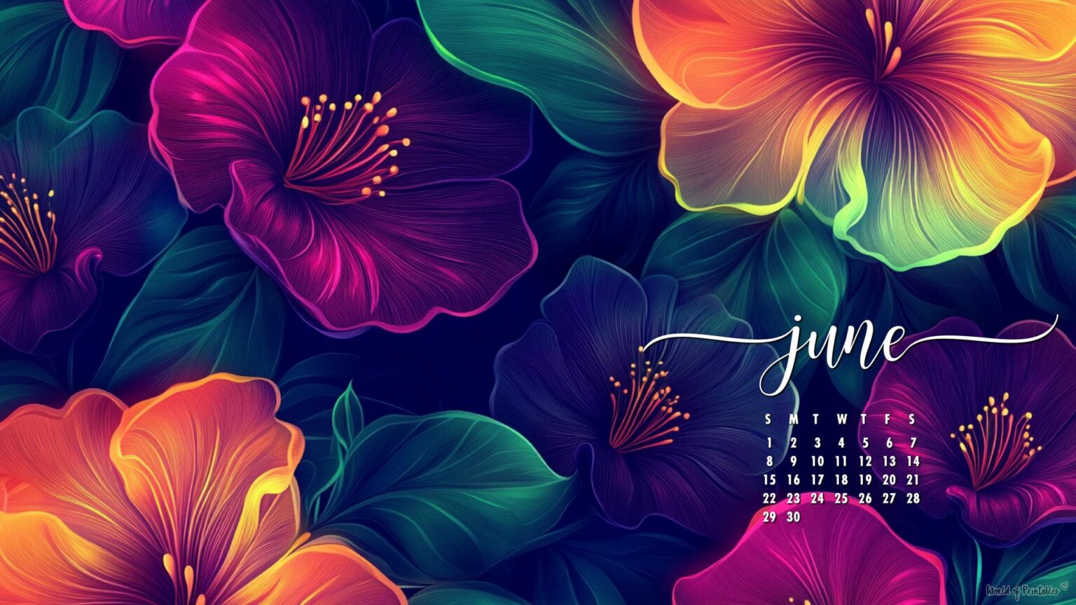 Free June 2025 Calendar Wallpaper