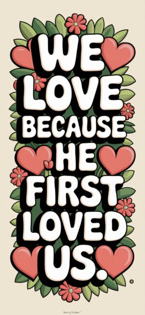 We Love Because He First Loved Us Spiritual reminders for phone