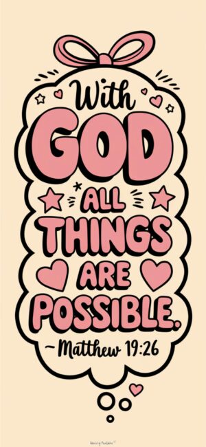With God All Things Are Possible Bible Verse Wallpaper