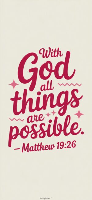 With God all things are possible Christian Wallpaper
