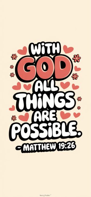 With God all things are possible Grateful Christian quote wallpapers