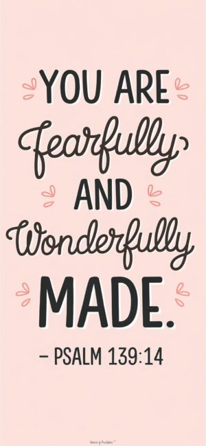 You are fearfully and wonderfully made Peaceful Christian sayings