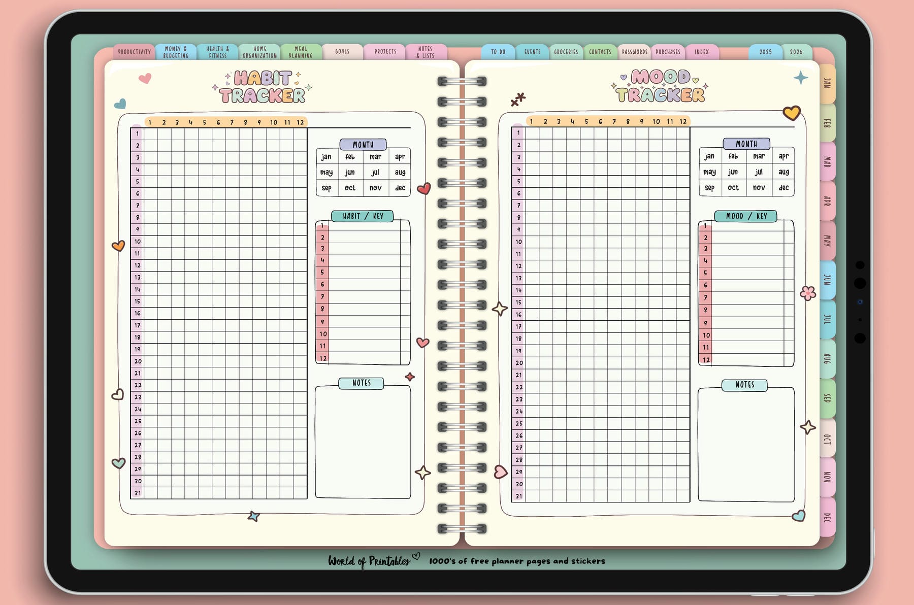 Candy Notes Digital Planner - World of Printables
