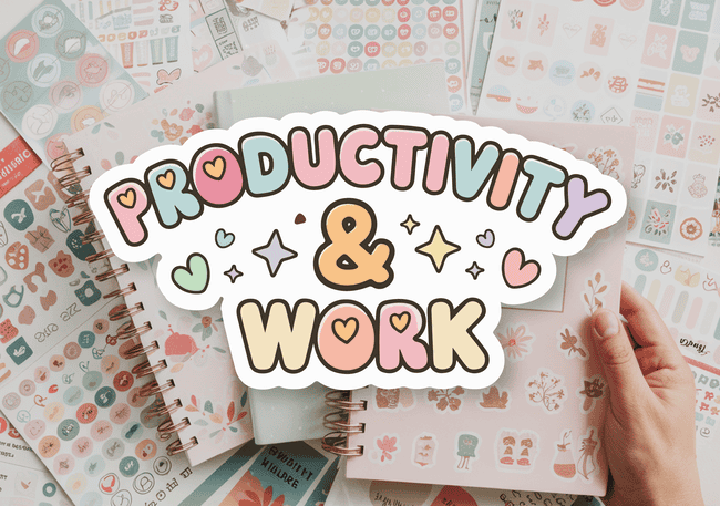 productivity and work sticker hub