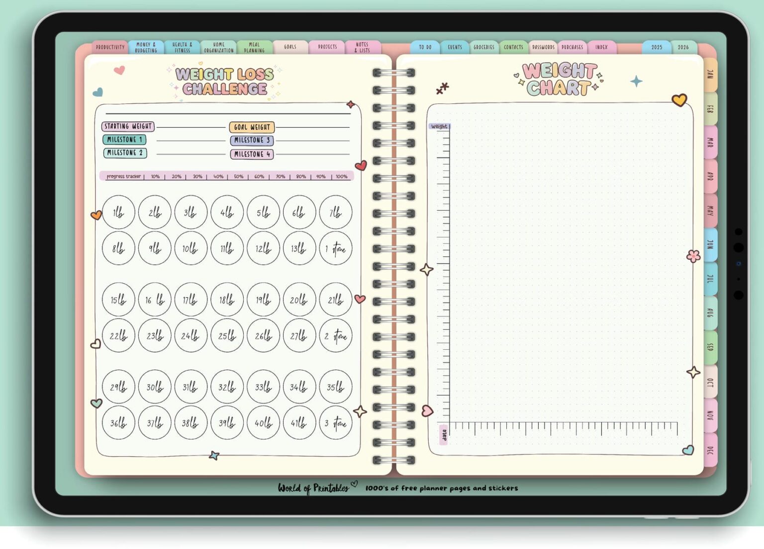 Candy Notes Digital Planner - World of Printables