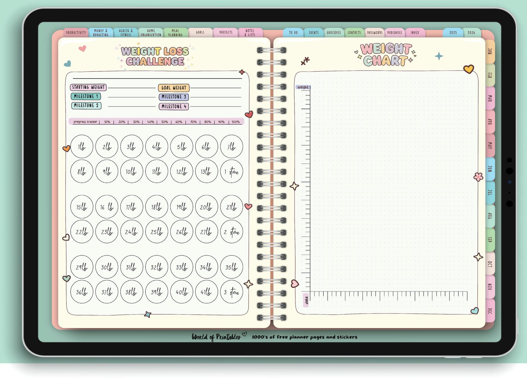 Candy Notes Digital Planner - World of Printables