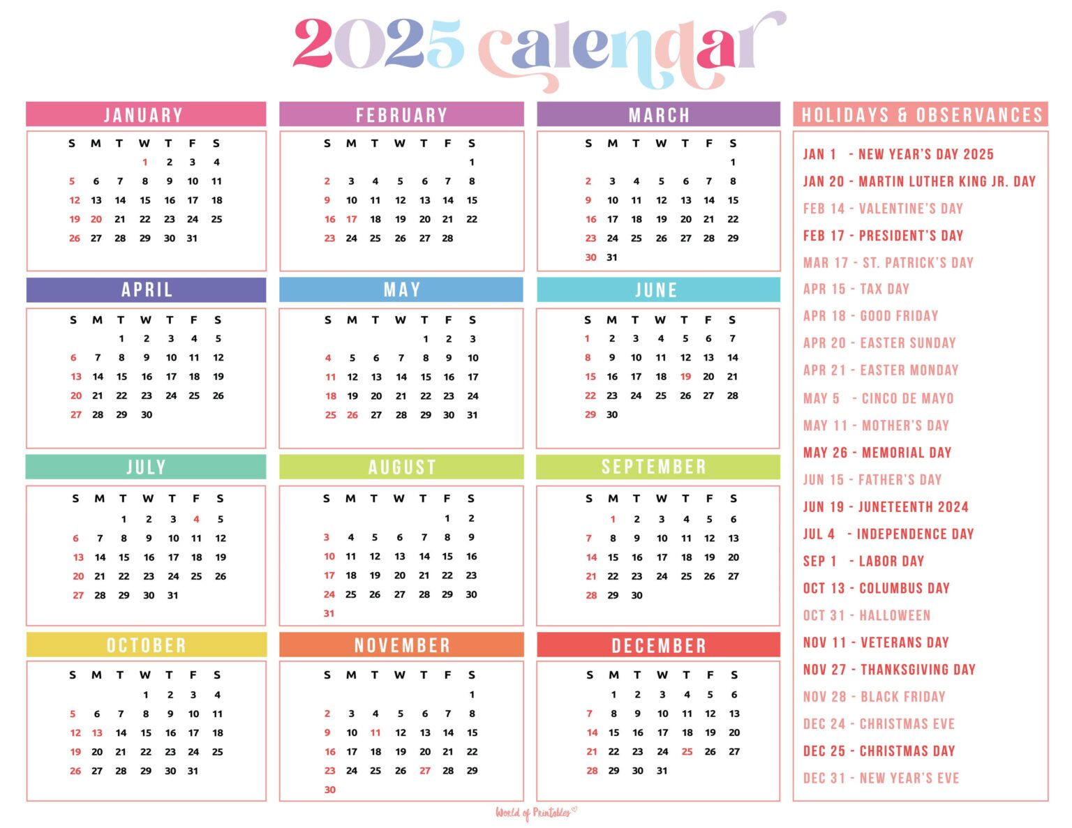 Calendar 2022 by the yard