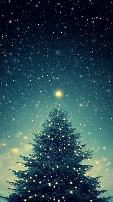 Night Time Christmas Tree Live Wallpapers