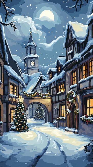 Snowy Village Christmas Live Wallpapers