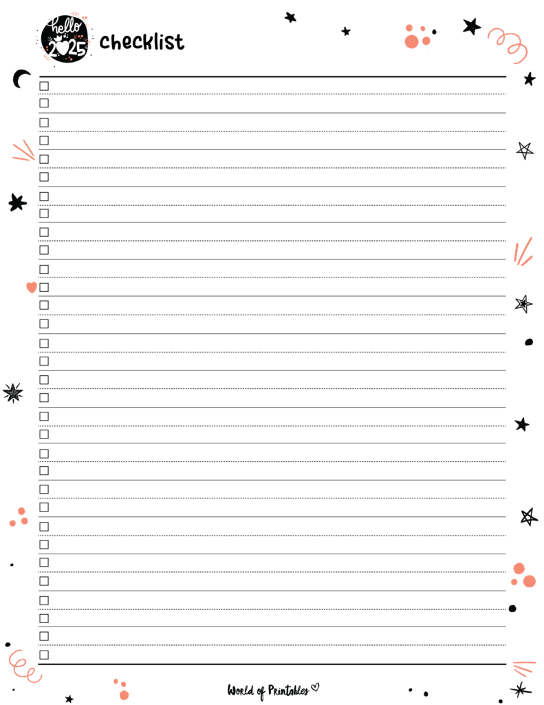 2025 Cute Planner - Checklist