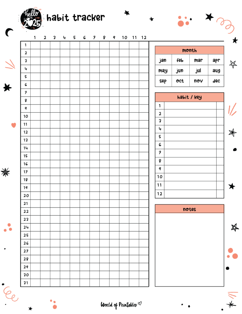 2025 Cute Planner - Habit Tracker