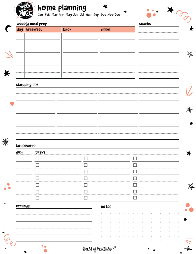2025 Cute Planner - Home Planning