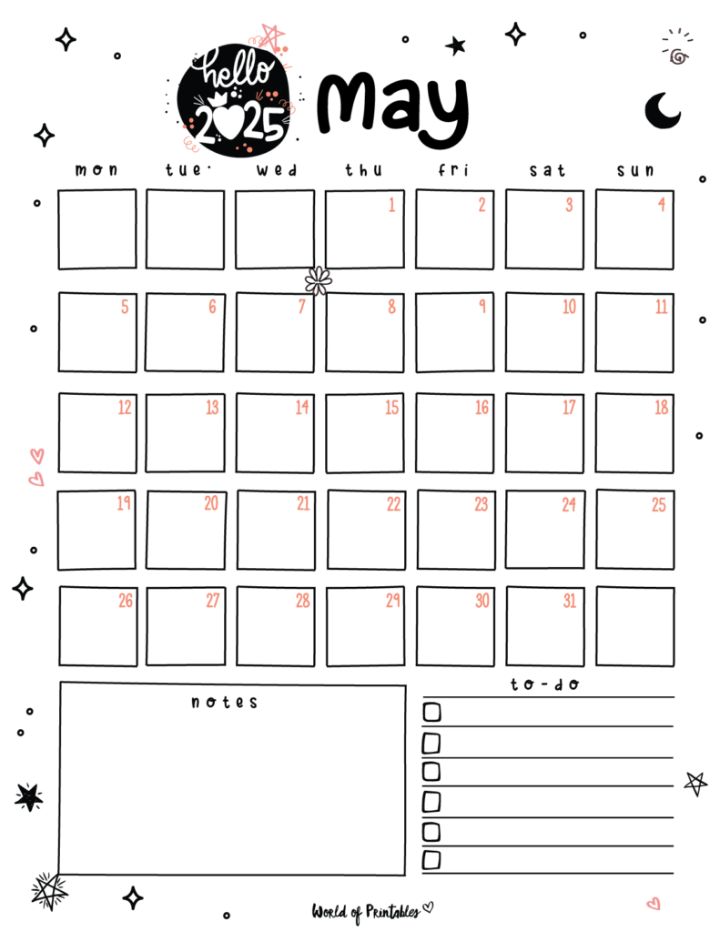 2025 Cute Planner - May Calendar