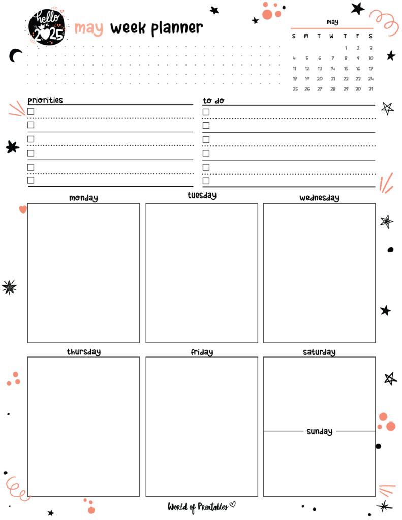 2025 Cute Planner - May Week Planner