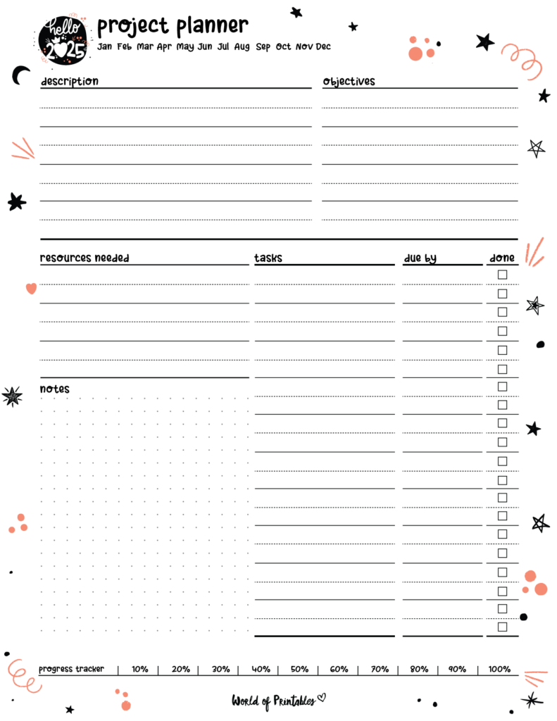 2025 Cute Planner - Project Planner