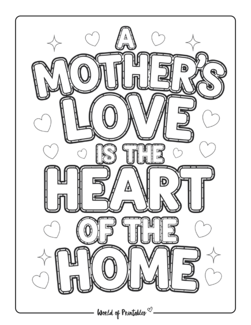 A Mothers Love Coloring page for Adults