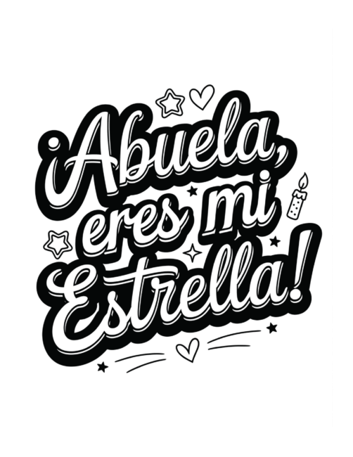 Abuela eres mi Estrella Mother&rsquo;s Day cards to color
