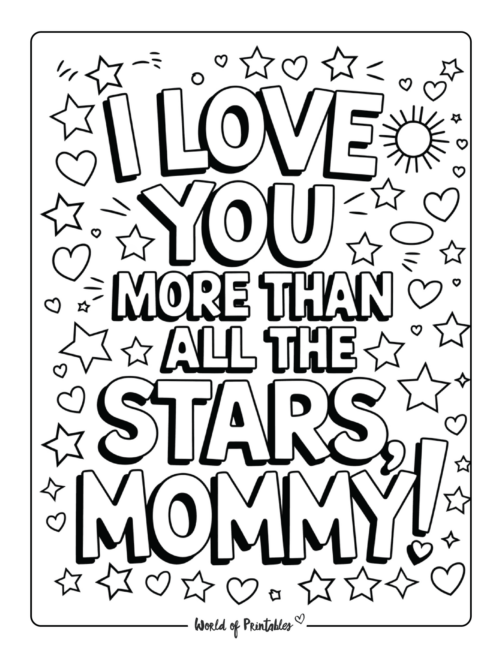 Adorable Mother’s Day Coloring Page for Preschoolers to Mom
