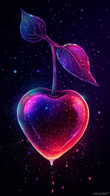 Aesthetic Cherry heart Wallpaper