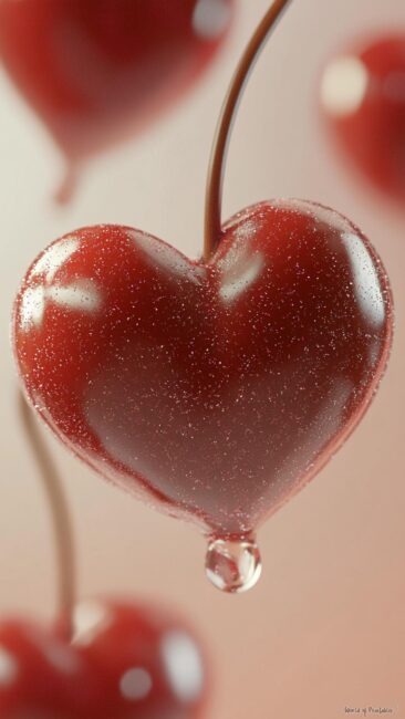 Beautiful Cherry Heart Wallpaper