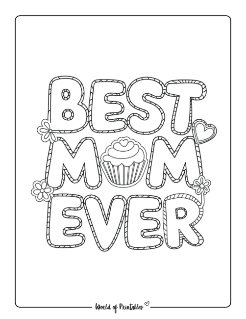 Best Mom Ever Coloring Sheet