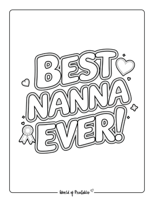 Best Nanna Printable Mothers Day Coloring Page