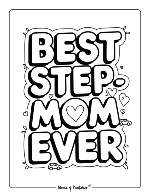 Best Step Mom Ever Coloring Page for Kids