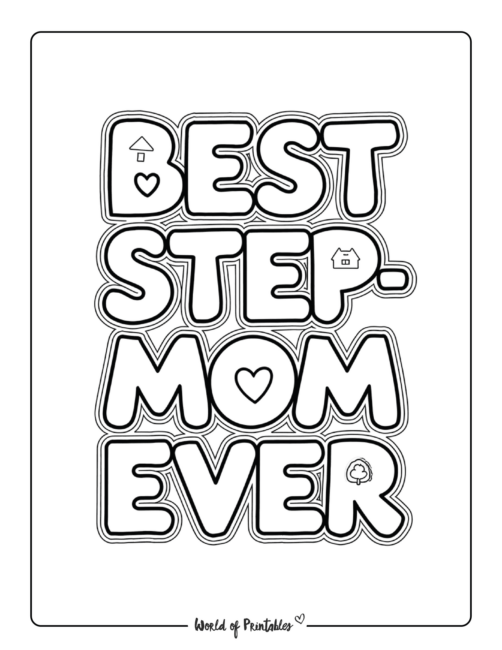 Best Stepmom Ever Coloring Page