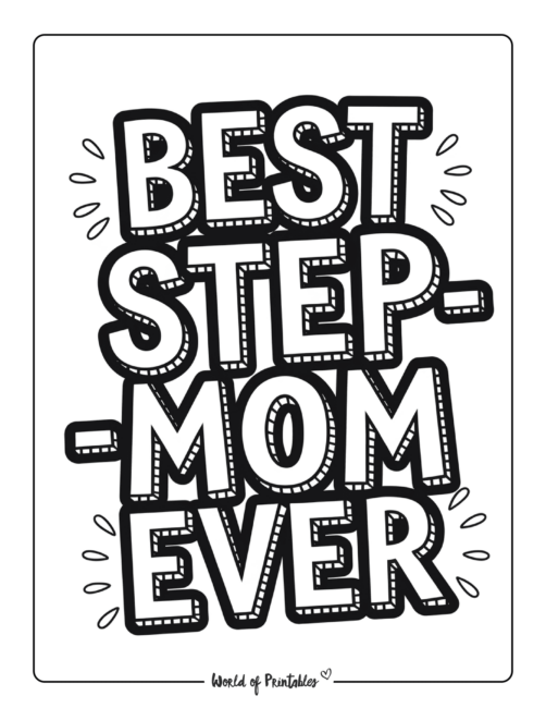 Best Stepmom Ever Coloring Sheet