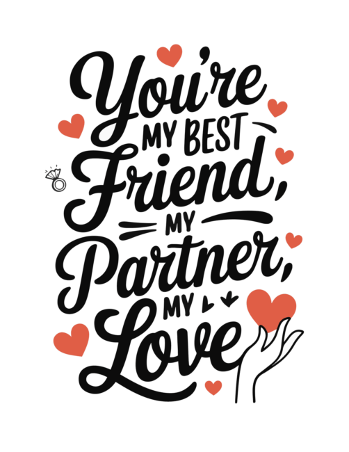Best friend, partner, love printable valentines day card