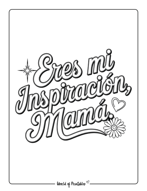 Bonita página para colorear para el Día de las Madres