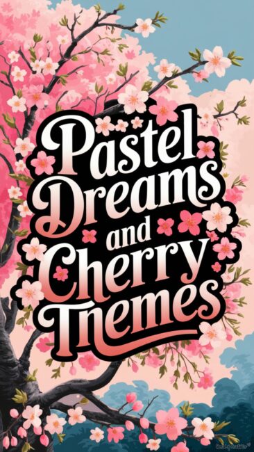Cherry Blossom Pastel Dreams and Cherry Themes Quote Wallpaper