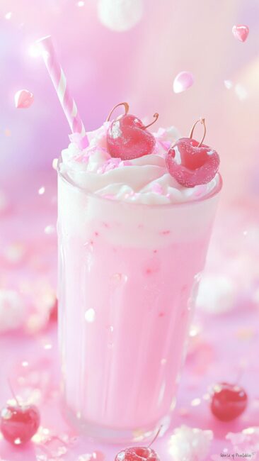 Cherry Milkshake Wallpaper