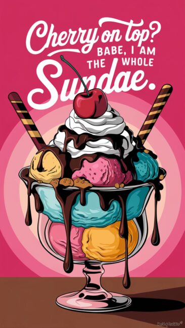 Cherry Sundae Wallpaper Background
