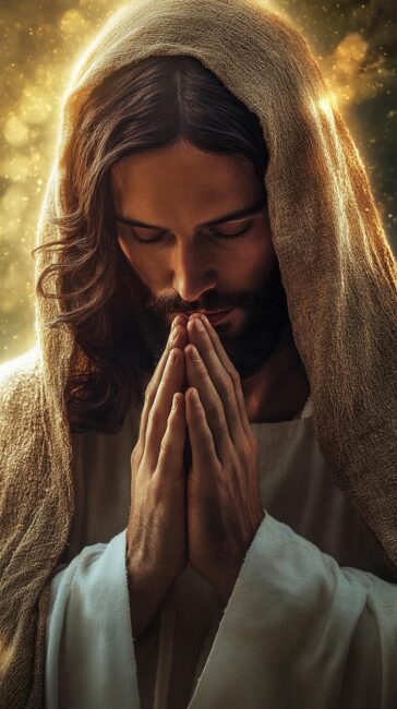 Close up of Jesus Praying Wallpaper
