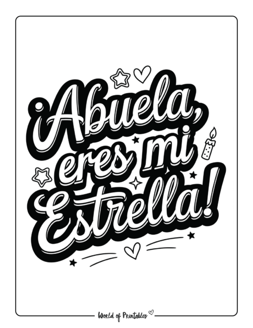 Colorear para el Día de las Madres para Abuela en Español