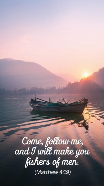 Come follow me and I will make you fishers of men Jesus Background