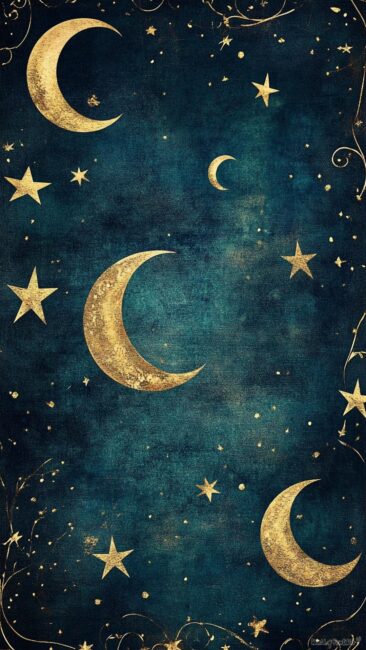 Crescent Moon Rococo Aesthetic Wallpapers
