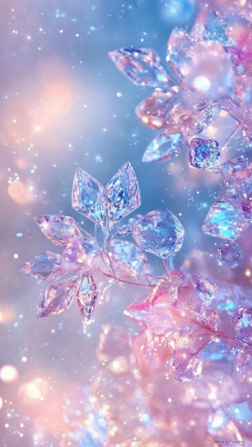Crystal Flowers Aura Aesthetic Wallpapers