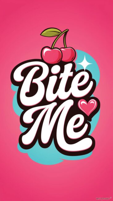 Cute Bite Me Cherry Wallpaper