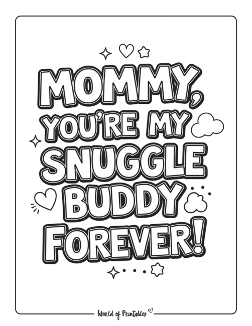 Cute Coloring Page for Mom from Preschoolers