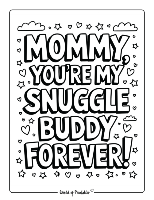 Cute Mother’s Day Coloring Page for Children