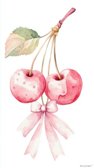 Cute Watercolor Cherry Background