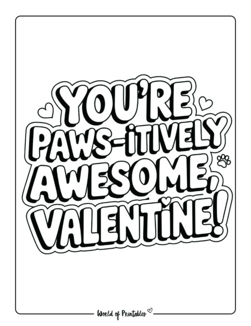 Cute animal Valentine&rsquo;s day coloring pages