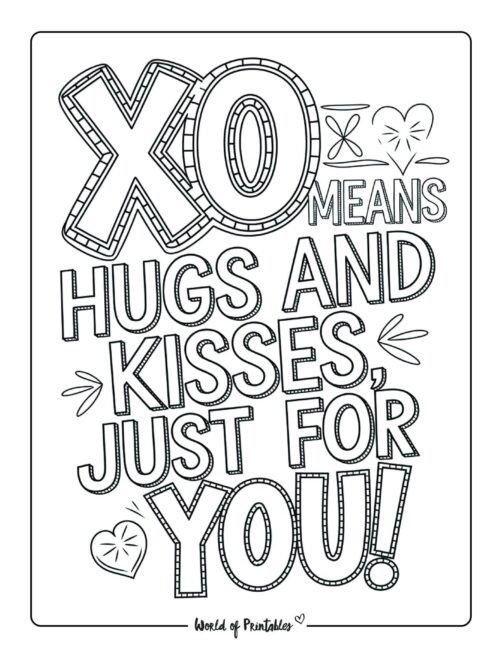 Cute hugs Valentine&rsquo;s day coloring pages