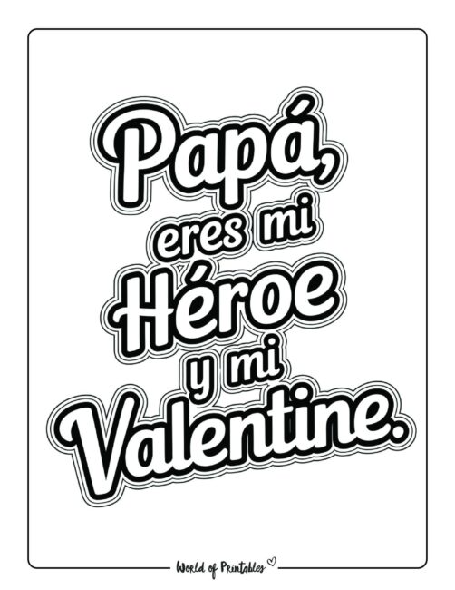 Dad you are my hero Valentine&rsquo;s day coloring pages