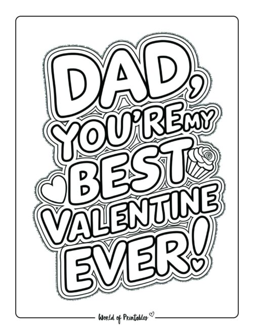 Dad, you&rsquo;re my best valentine ever Valentine&rsquo;s day coloring pages